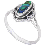 将图像加载到图库查看器中， 925 Silver Abalone Ring | Oval Stone Ring for Women
