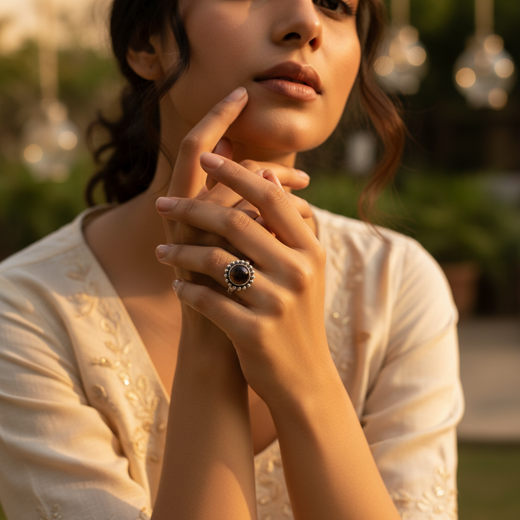 925 Silver Smoky Quartz Ring for Women | Daily Wear Jewelry