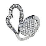 Load image into Gallery viewer, Silver Diamond Heart Ring for Women | Anniversary Gift
