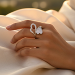 Load image into Gallery viewer, Silver Diamond Heart Ring for Women | Anniversary Gift
