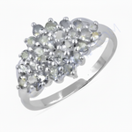 将图像加载到图库查看器中， Silver Ring with Gemstones for Women | Cluster Ring
