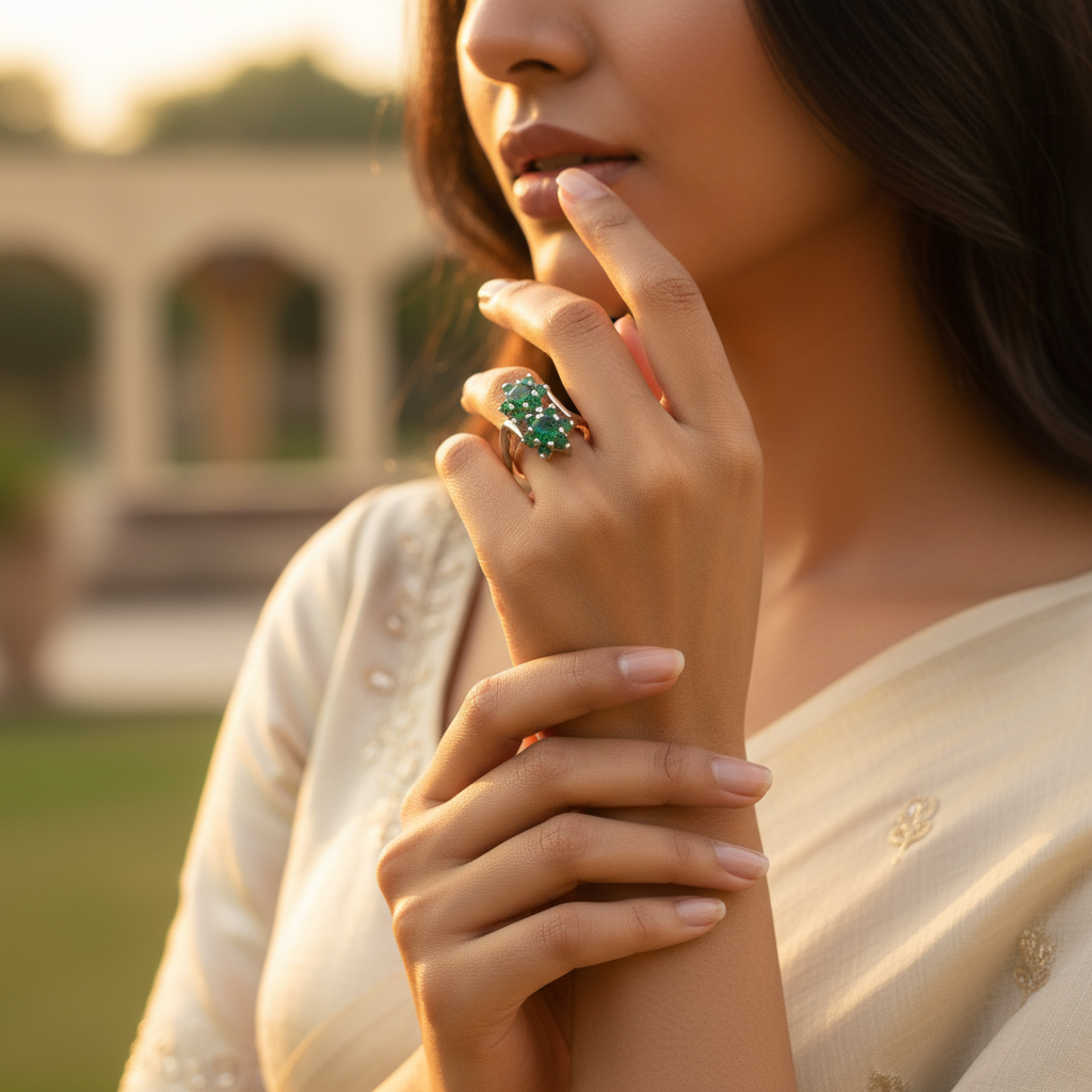 925 Silver Citrine Flower Ring for Women | Gemstone Jewelry