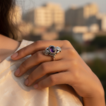 将图像加载到图库查看器中， 925 Silver Oval Purple Stone Ring for Women | Gift Jewelry
