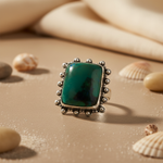Load image into Gallery viewer, 925 Silver Green Gemstone Ring for Women | Statement Jewelry
