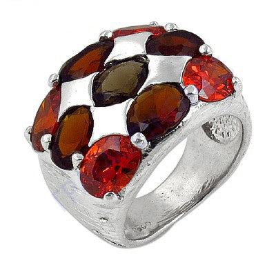 925 silver garnet gemstone ring for women | cocktail ring