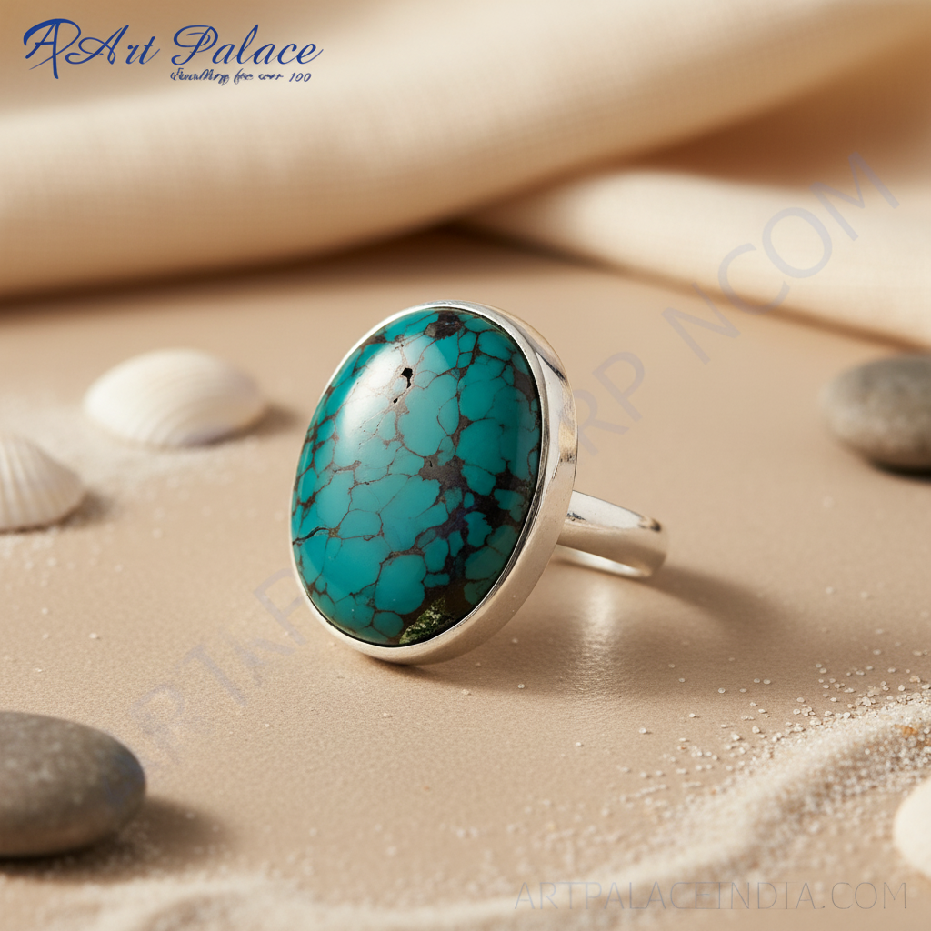925 Silver Turquoise Stone Ring for Women | Statement Jewelry