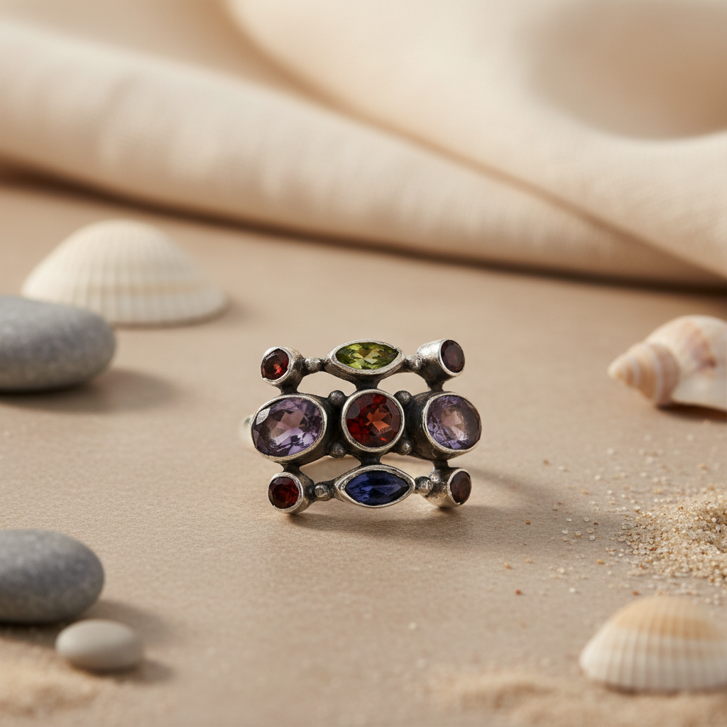 925 Sterling Silver Gemstone Ring for Women | Statement Jewelry