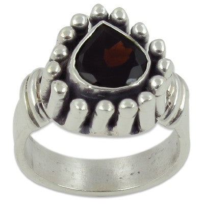 925 silver garnet ring for women | statement jewelry gift