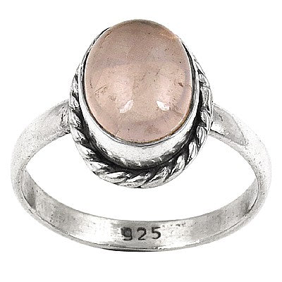 925 Silver Rose Quartz Ring for Women | Gemstone Jewelry