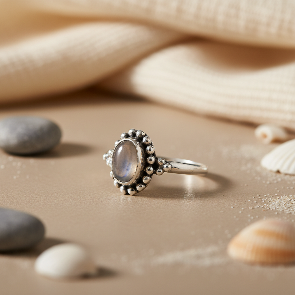 925 Silver Oval Stone Ring for Women | Daily Wear Jewelry