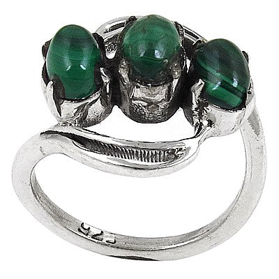 925 sterling silver malachite ring for women | gemstone jewelry
