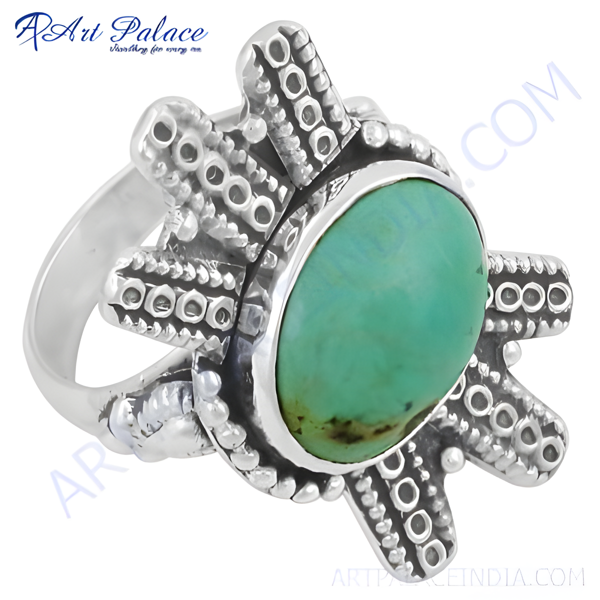 925 sterling silver turquoise gemstone ring for women