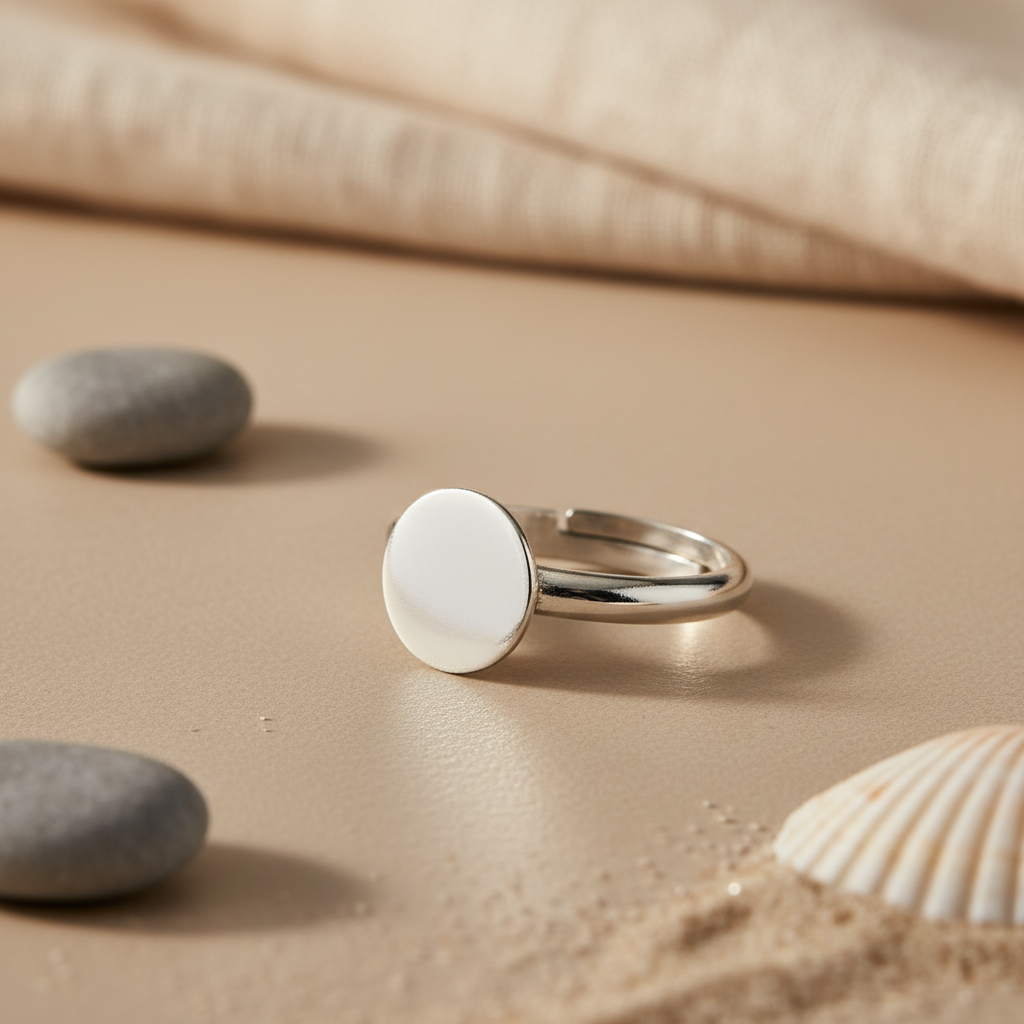925 Silver Adjustable Round Ring for Women | Minimalist Jewelry