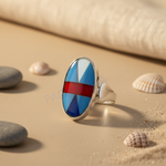Load image into Gallery viewer, Silver Geometric Stone Ring for Women | Statement Jewelry
