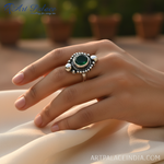Load image into Gallery viewer, 925 Sterling Silver Green Onyx Ring for Women | Gift Jewelry
