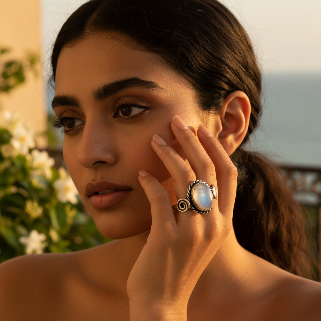 925 Silver Moonstone Ring for Women | Gift Jewelry