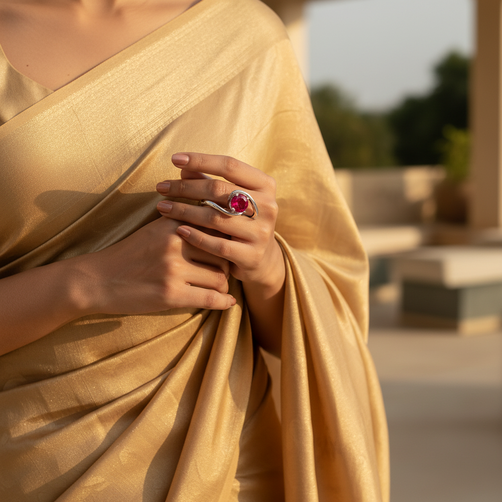 Silver Ruby Ring for Women | Gemstone Ring | Gift