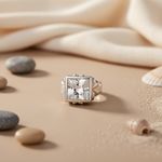 Load image into Gallery viewer, 925 Silver Square Cut Ring for Men | Gemstone Ring
