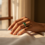 Load image into Gallery viewer, Emerald Gemstone Ring in 925 Silver for Women | Engagement Gift
