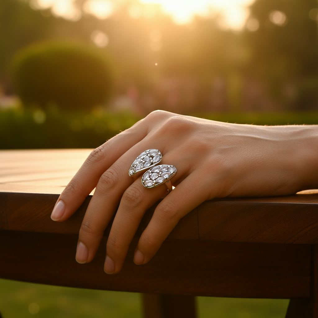 925 Sterling Silver White Topaz Ring for Women | Fashion Jewelry