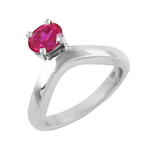 925 Silver Ruby Solitaire Ring for Women | Engagement Ring