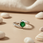 Load image into Gallery viewer, Silver Emerald Ring for Women | Gemstone Jewelry Gift
