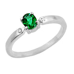 Load image into Gallery viewer, Silver Emerald Ring for Women | Gemstone Engagement Ring
