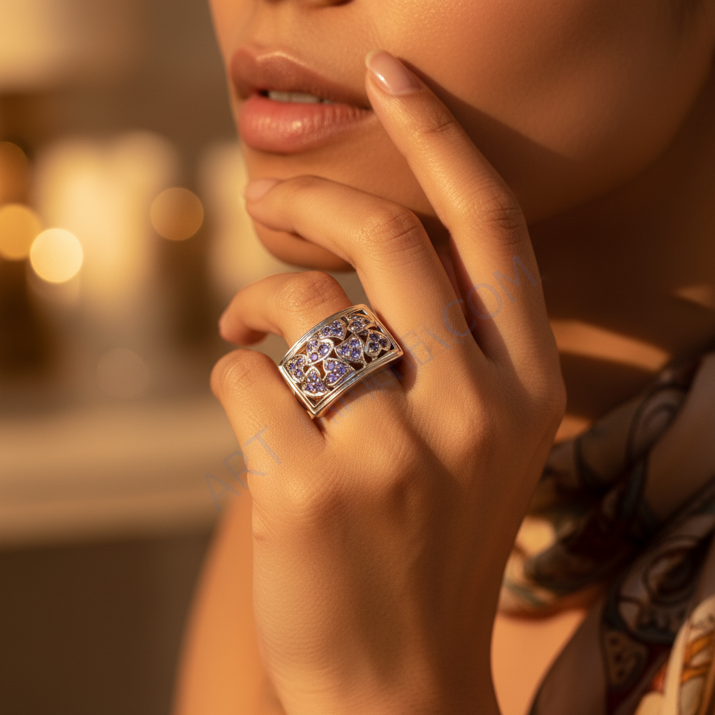 Silver Tanzanite Ring for Women | Gemstone Ring Jewelry