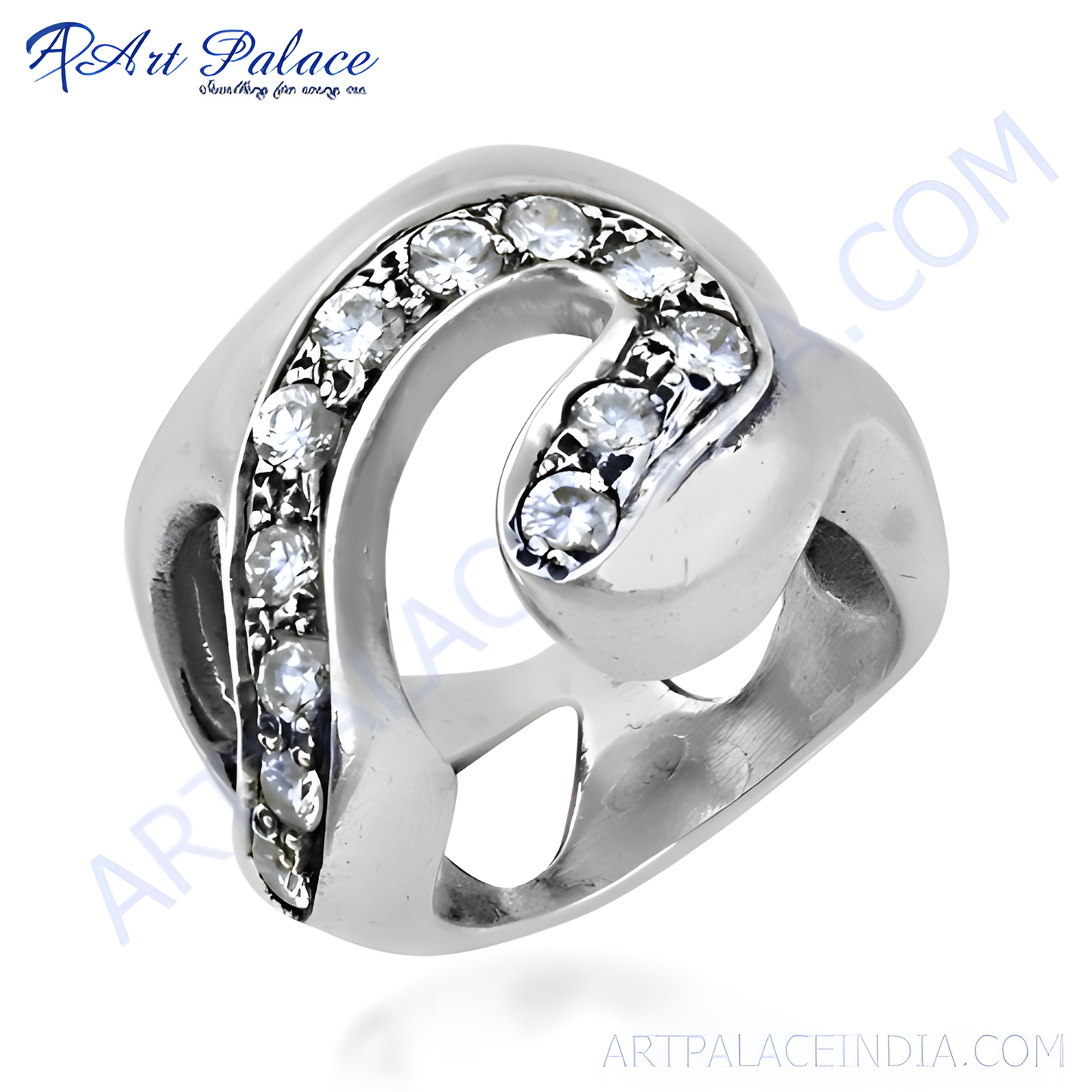 Stylish Cubic Zirconia Gemstone 925 Silver Ring