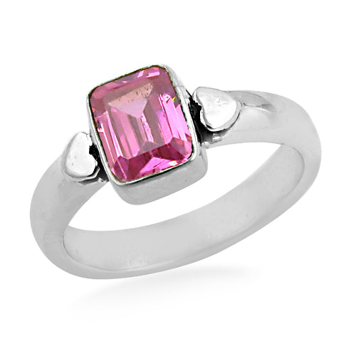 925 Silver Pink Topaz Ring for Women | Gemstone Jewelry