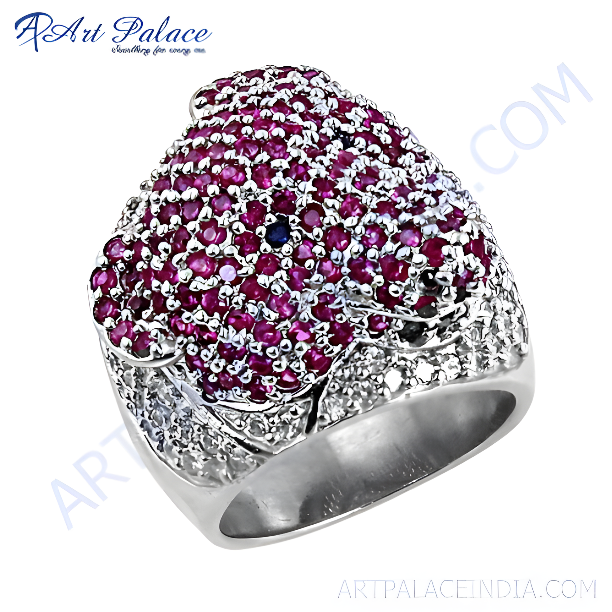 Dazzling !! Multi Color Cubic Zirconia Gemstone Silver Ring, 925 Sterling SIlver Jewelry