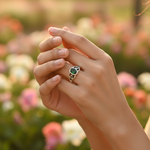 Load image into Gallery viewer, 925 Sterling Silver Green Gemstone Ring for Women | Gift
