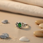 Load image into Gallery viewer, 925 Sterling Silver Green Gemstone Ring for Women | Gift
