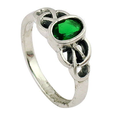 925 Sterling Silver Green Gemstone Ring for Women | Gift