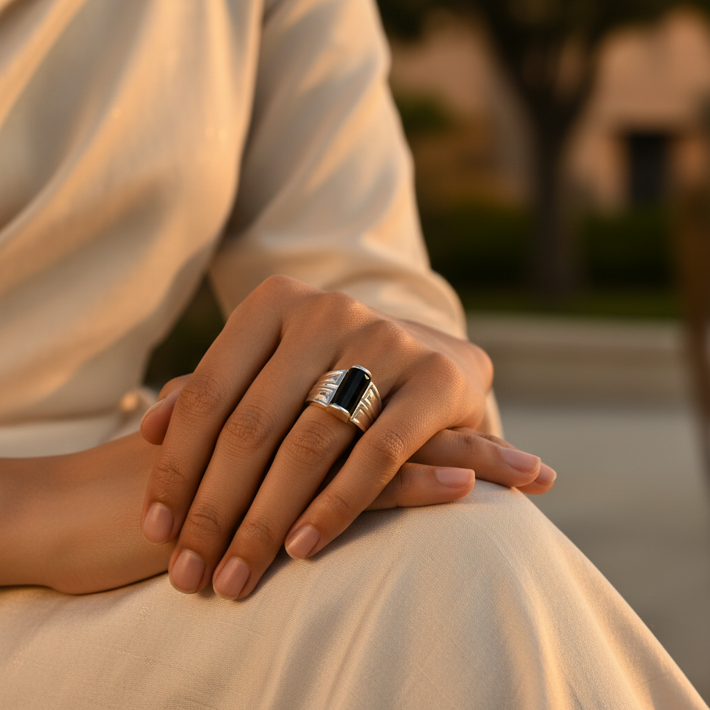 925 Silver Black Onyx Ring | Men's Statement Jewelry