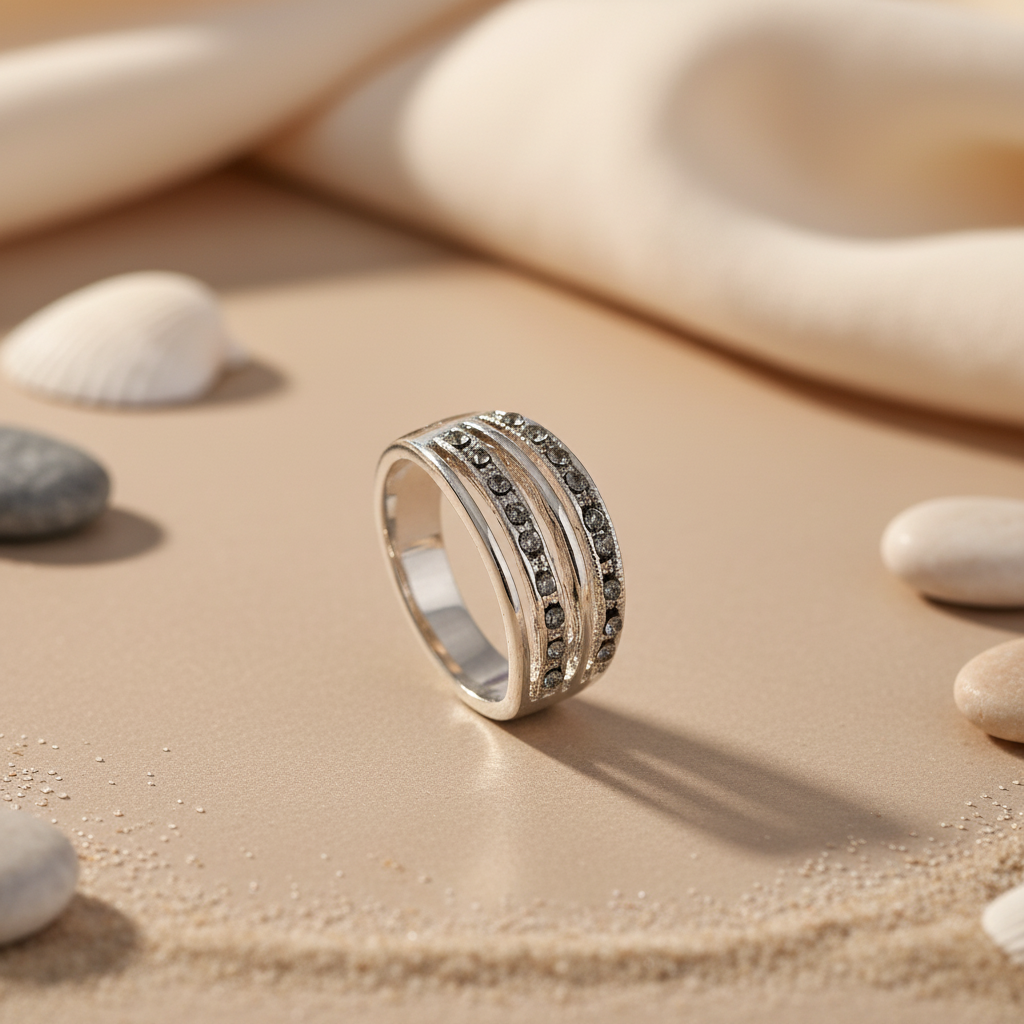 Silver Ring with Cubic Zirconia Stones for Women | Daily Wear Jewelry