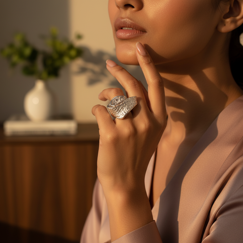 925 Silver Abstract Ring | Statement Jewelry for Women