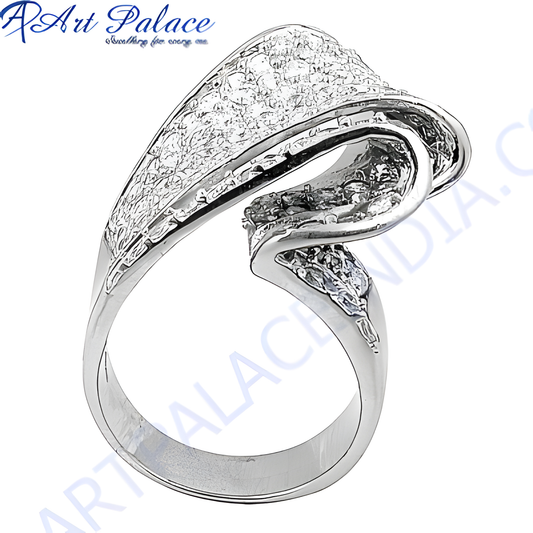 Gracious Fashionable Cubic Zirconia Gemstone Silver Ring