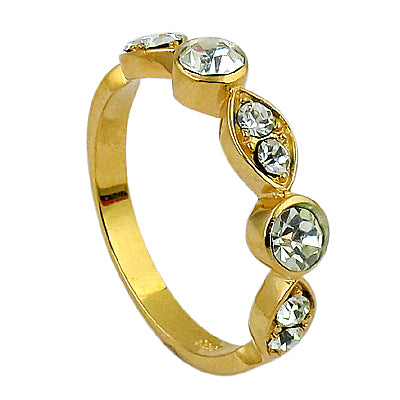 Gold plating ring with cubic zirconia stones for women | daily wear