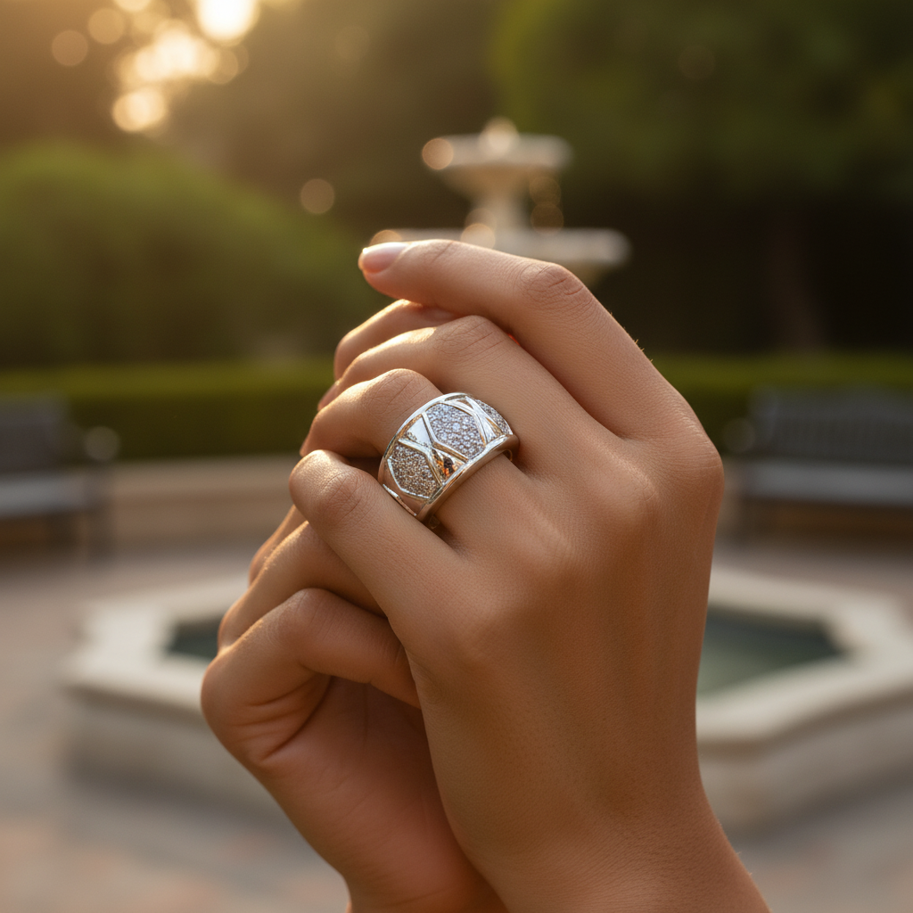 925 Sterling Silver Diamond Ring for Women | Wedding Band