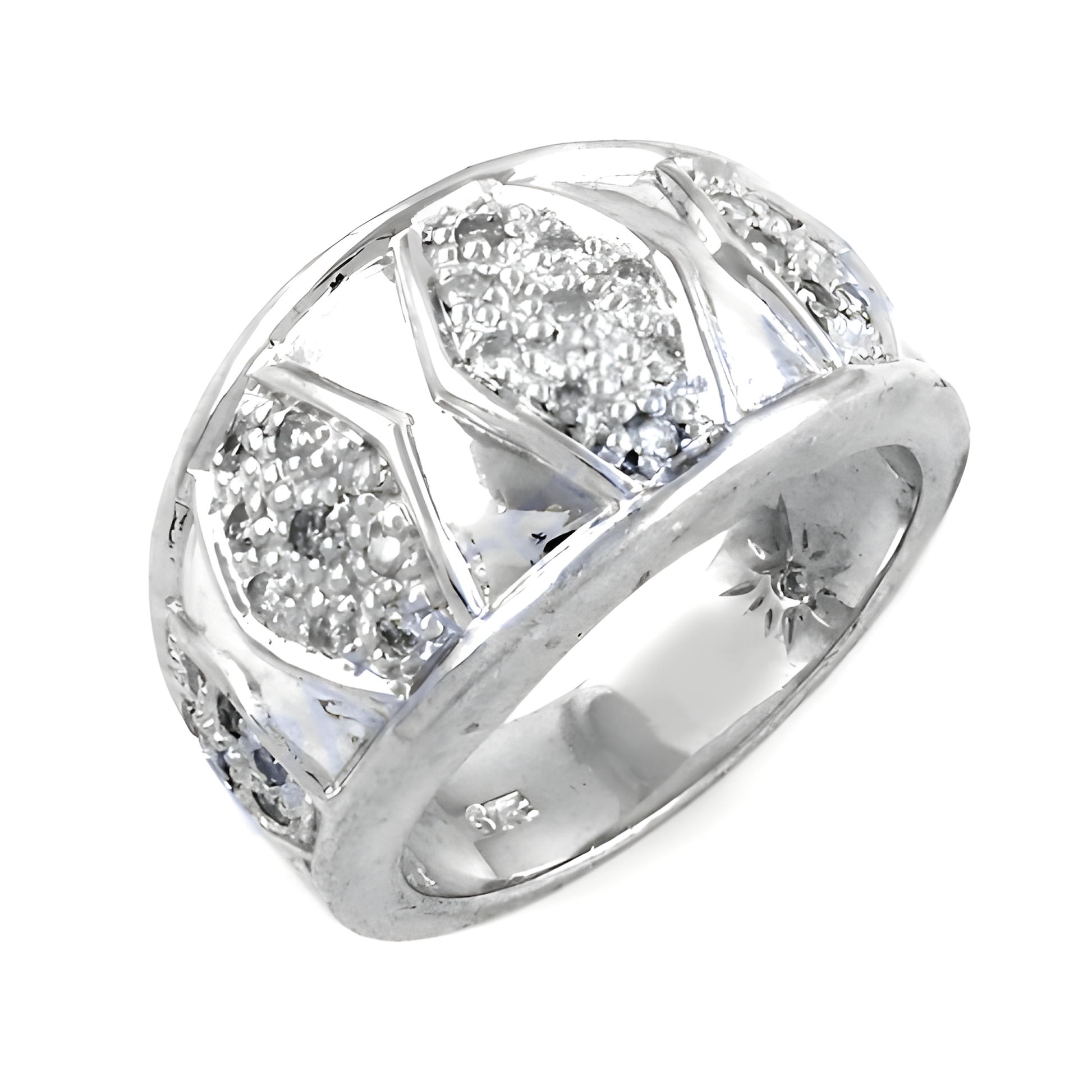 Truly Designer Cubic Zirconia Gemstone Silver Ring