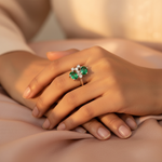 将图像加载到图库查看器中， 925 Silver Emerald Ring for Women | Gemstone Jewelry
