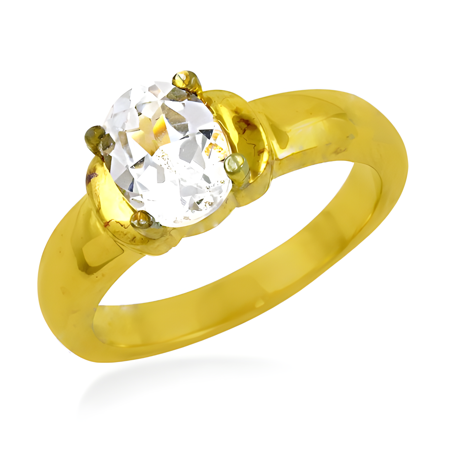 Dazzling Cubic Zirconia Gemstone Silver Gold Plated Ring