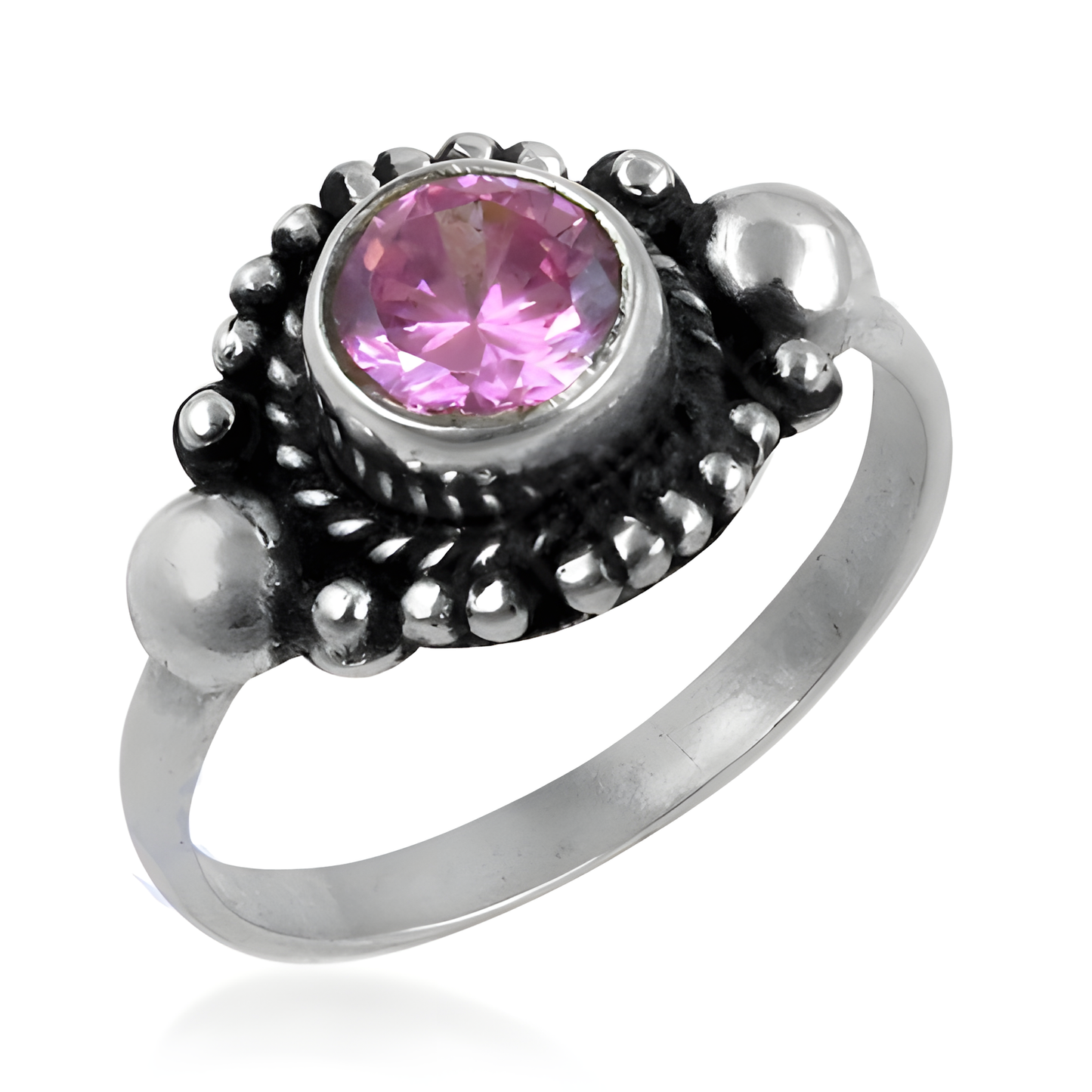 Ethnic Designer Pink Cubic Zirconia Gemstone Ring