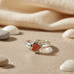 将图像加载到图库查看器中， 925 Silver Fish Ring with Coral Stone for Women | Gift
