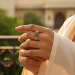 Load image into Gallery viewer, 925 Sterling Silver Ring with Green Stone for Women
