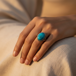 将图像加载到图库查看器中， 925 Silver Turquoise Ring for Women | Gemstone Ring
