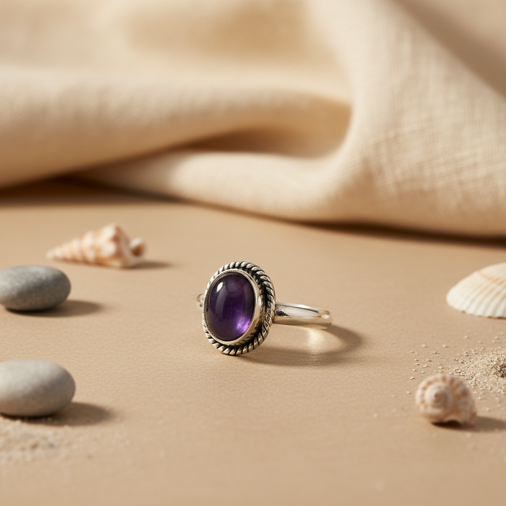 925 Sterling Silver Amethyst Ring for Women | Gift Jewelry