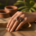 将图像加载到图库查看器中， 925 Silver Carnelian Ring for Women | Gemstone Ring
