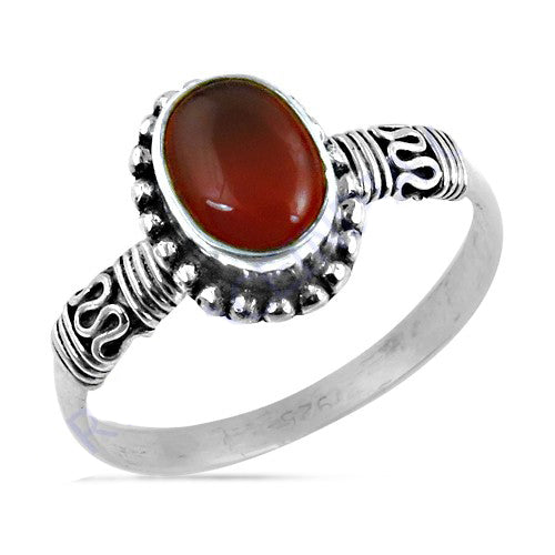 925 silver carnelian ring for women | gemstone ring